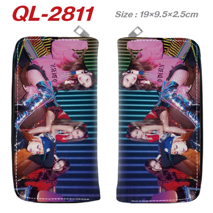 BLACK PINK Anime peripheral PU leather full-color long zippered wallet 19.5x9.5x2.5cm  QL-2811