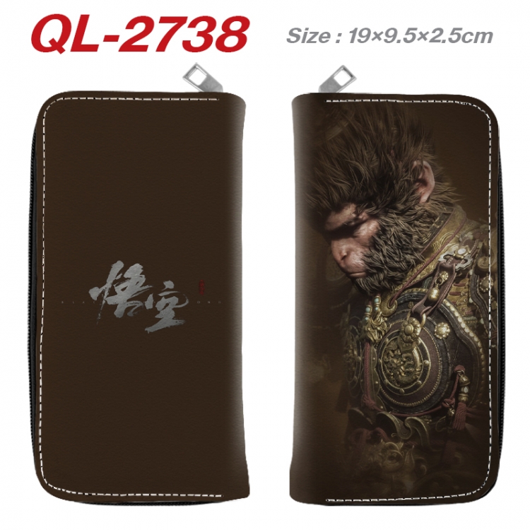 Black Myth Anime peripheral PU leather full-color long zippered wallet 19.5x9.5x2.5cm QL-2738