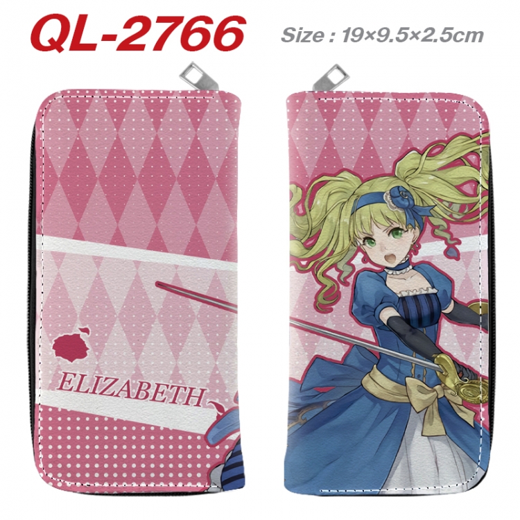 Kuroshitsuji Anime peripheral PU leather full-color long zippered wallet 19.5x9.5x2.5cm QL-2766