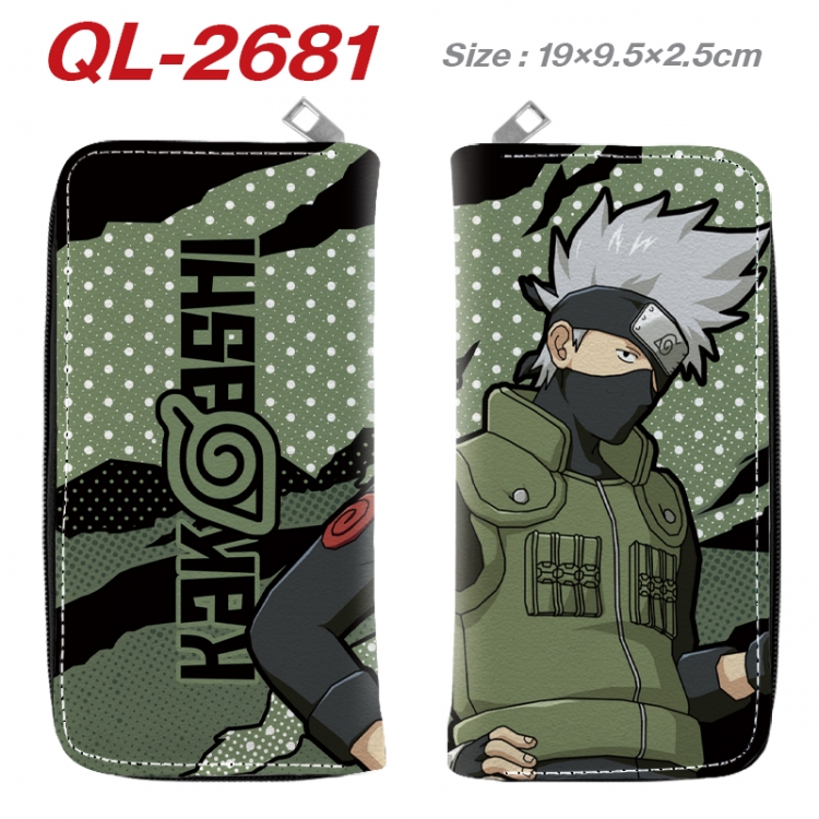 Naruto Anime peripheral PU leather full-color long zippered wallet 19.5x9.5x2.5cm QL-2681