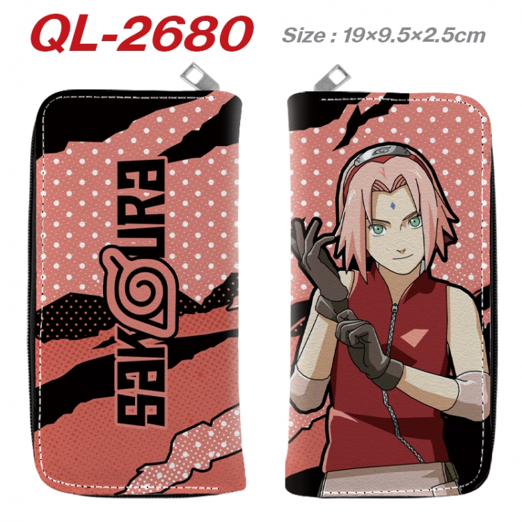 Naruto Anime peripheral PU leather full-color long zippered wallet 19.5x9.5x2.5cmQL-2680