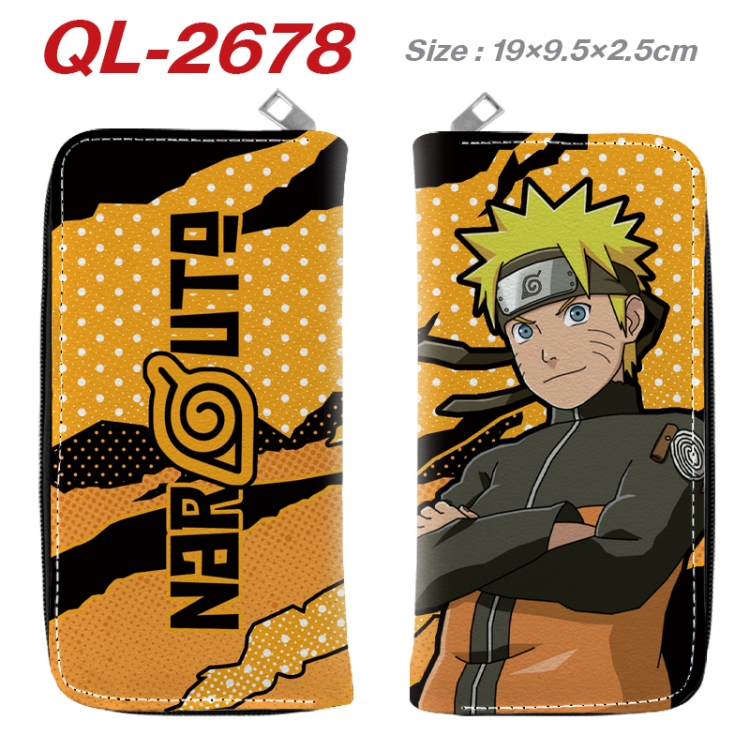 Naruto  Anime peripheral PU leather full-color long zippered wallet 19.5x9.5x2.5cm QL-2678