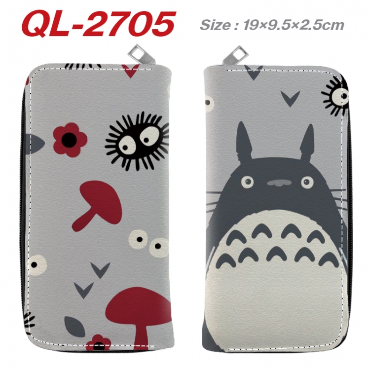 TOTORO Anime peripheral PU leather full-color long zippered wallet 19.5x9.5x2.5cm QL-2705