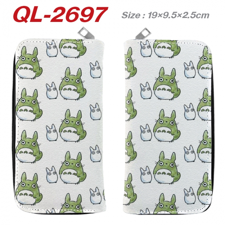 TOTORO Anime peripheral PU leather full-color long zippered wallet 19.5x9.5x2.5cm QL-2697