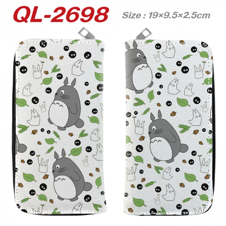 TOTORO Anime peripheral PU leather full-color long zippered wallet 19.5x9.5x2.5cm QL-2698