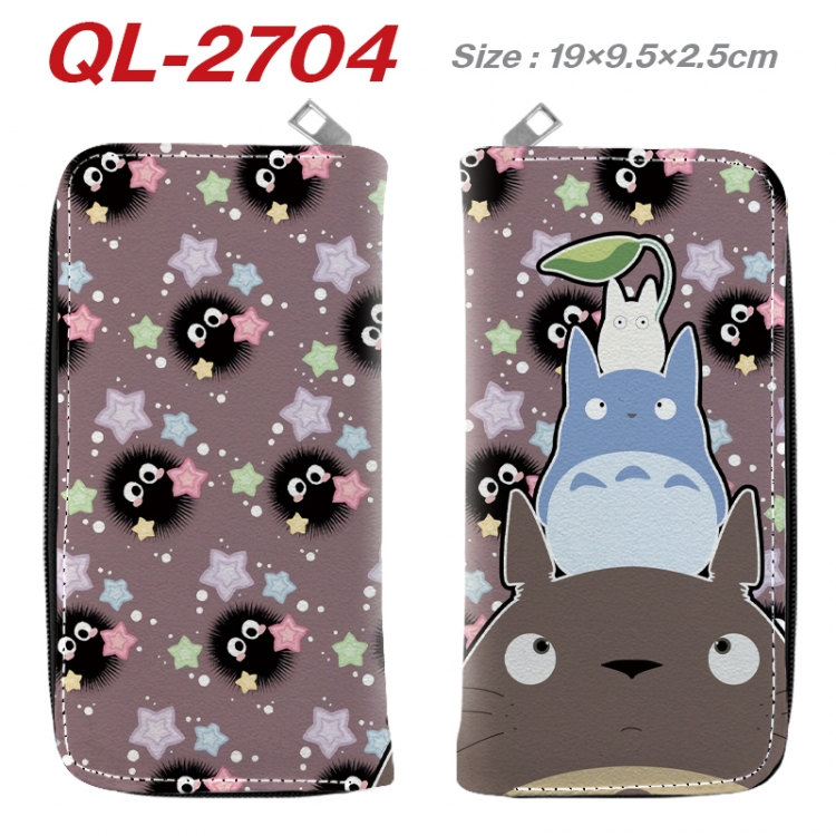 TOTORO Anime peripheral PU leather full-color long zippered wallet 19.5x9.5x2.5cm QL-2704