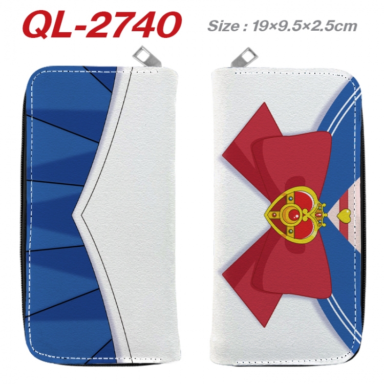 sailormoon Anime peripheral PU leather full-color long zippered wallet 19.5x9.5x2.5cm  QL-2740