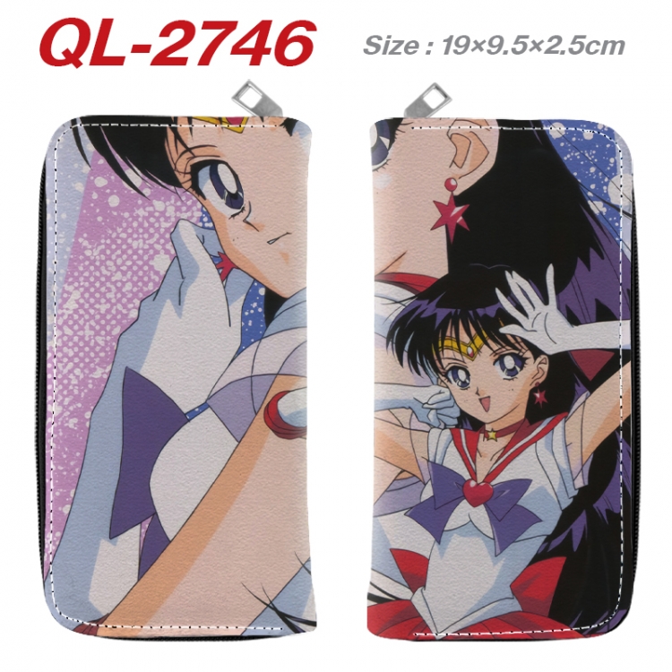 sailormoon Anime peripheral PU leather full-color long zippered wallet 19.5x9.5x2.5cm QL-2746