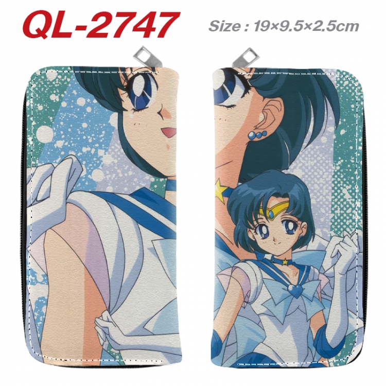 sailormoon Anime peripheral PU leather full-color long zippered wallet 19.5x9.5x2.5cm QL-2747