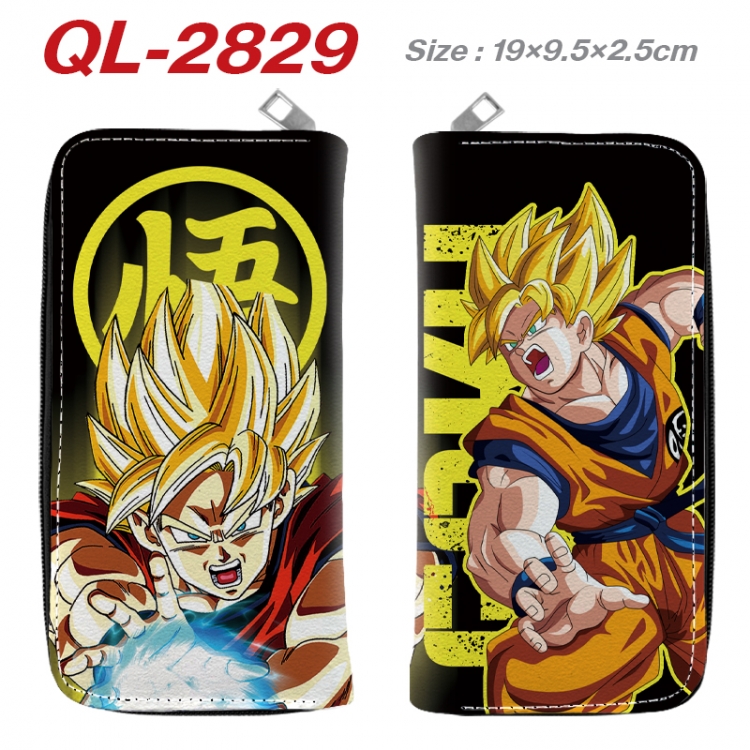 DRAGON BALL Anime peripheral PU leather full-color long zippered wallet 19.5x9.5x2.5cm  QL-2829