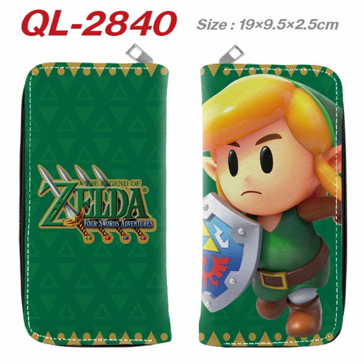 The Legend of Zelda Anime peripheral PU leather full-color long zippered wallet 19.5x9.5x2.5cm QL-2840