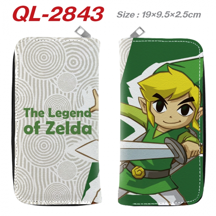 The Legend of Zelda Anime peripheral PU leather full-color long zippered wallet 19.5x9.5x2.5cm QL-2843