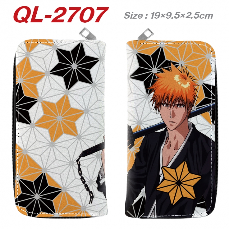 Bleach Anime peripheral PU leather full-color long zippered wallet 19.5x9.5x2.5cm QL-2707