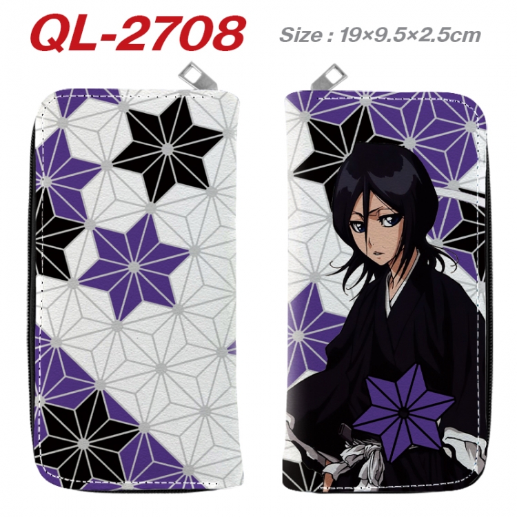 Bleach Anime peripheral PU leather full-color long zippered wallet 19.5x9.5x2.5cm  QL-2708