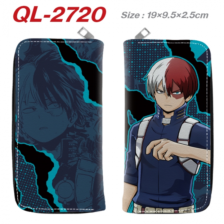 My Hero Academia Anime peripheral PU leather full-color long zippered wallet 19.5x9.5x2.5cm QL-2720