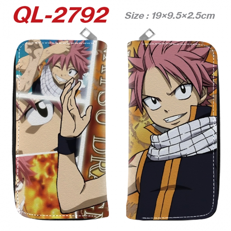 Fairy tail Anime peripheral PU leather full-color long zippered wallet 19.5x9.5x2.5cm QL-2792