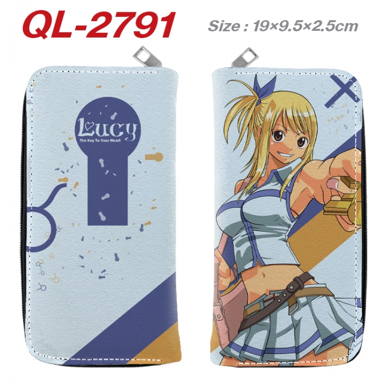 Fairy tail Anime peripheral PU leather full-color long zippered wallet 19.5x9.5x2.5cm QL-2791