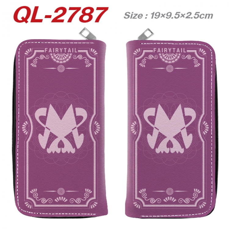 Fairy tail Anime peripheral PU leather full-color long zippered wallet 19.5x9.5x2.5cm  QL-2787