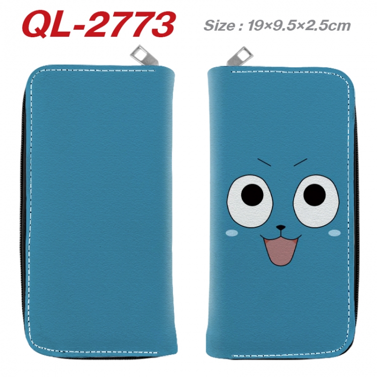 Fairy tail Anime peripheral PU leather full-color long zippered wallet 19.5x9.5x2.5cm  QL-2773