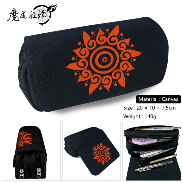 The wizard of the de Anime Multi-Function Double Zipper Canvas Cosmetic Bag Pen Case 20x10x7.5cm