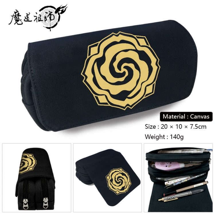 The wizard of the de Anime Multi-Function Double Zipper Canvas Cosmetic Bag Pen Case 20x10x7.5cm