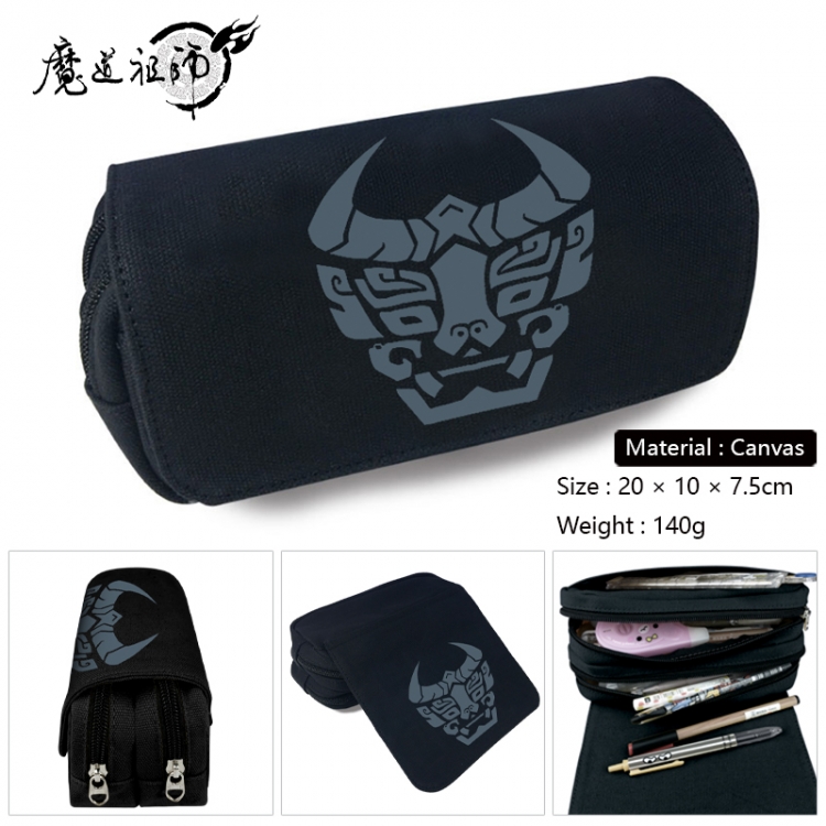 The wizard of the de Anime Multi-Function Double Zipper Canvas Cosmetic Bag Pen Case 20x10x7.5cm