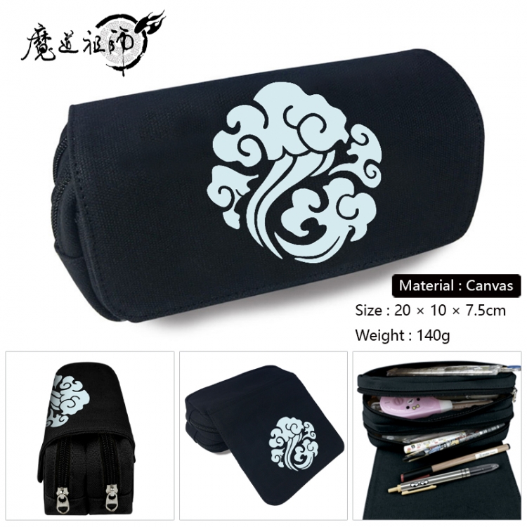 The wizard of the de Anime Multi-Function Double Zipper Canvas Cosmetic Bag Pen Case 20x10x7.5cm