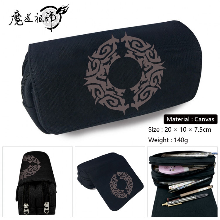 The wizard of the de Anime Multi-Function Double Zipper Canvas Cosmetic Bag Pen Case 20x10x7.5cm