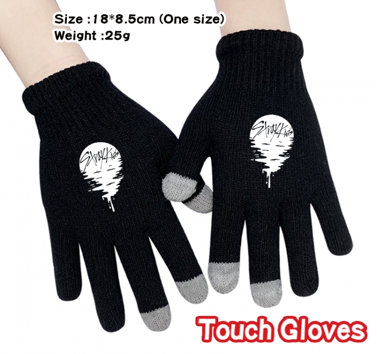 straykids Anime touch screen knitting all finger gloves 18X8.5CM