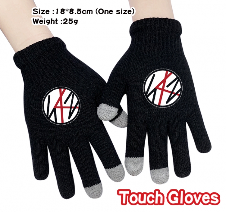 straykids Anime touch screen knitting all finger gloves 18X8.5CM