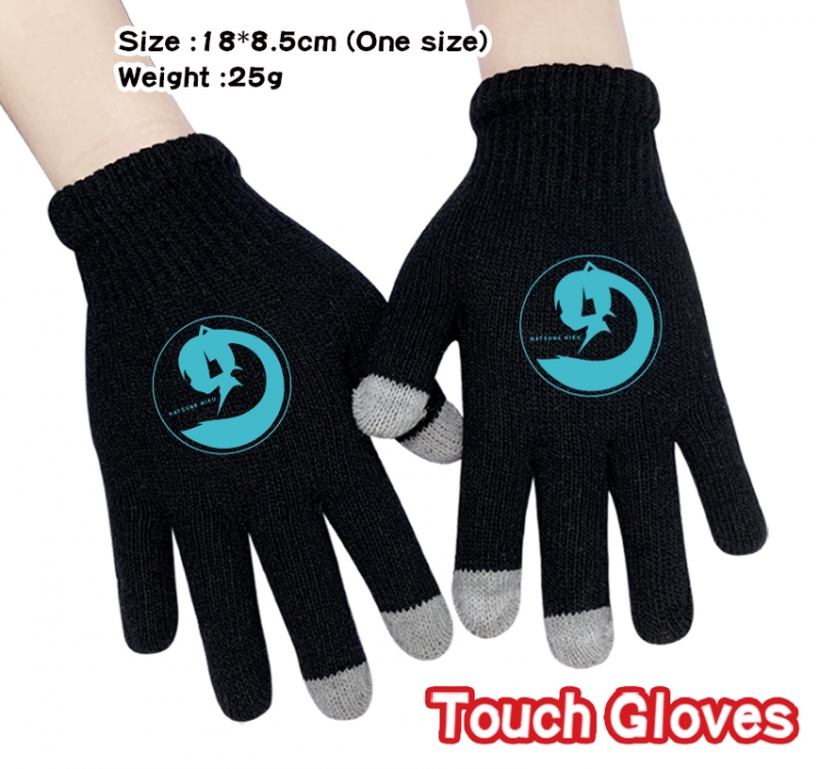 Hatsune Miku Anime touch screen knitting all finger gloves 18X8.5CM