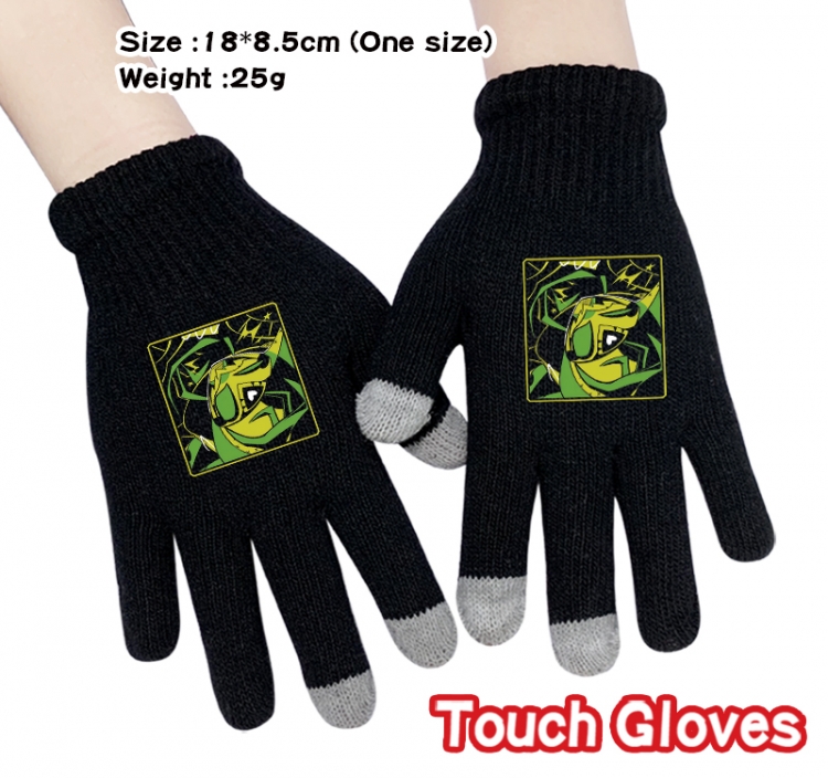 Hazbin Hotel Anime touch screen knitting all finger gloves 18X8.5CM