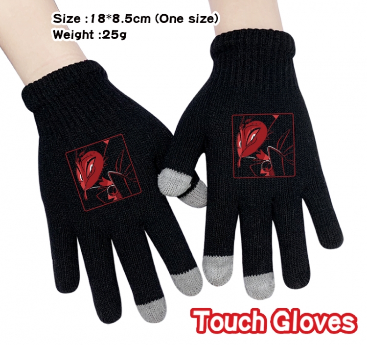 Hazbin Hotel Anime touch screen knitting all finger gloves 18X8.5CM