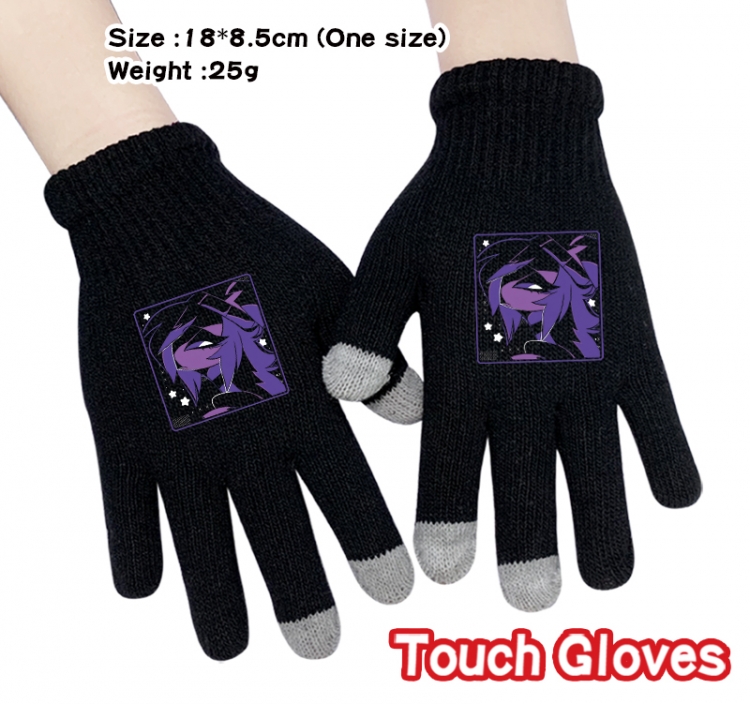 Hazbin Hotel Anime touch screen knitting all finger gloves 18X8.5CM