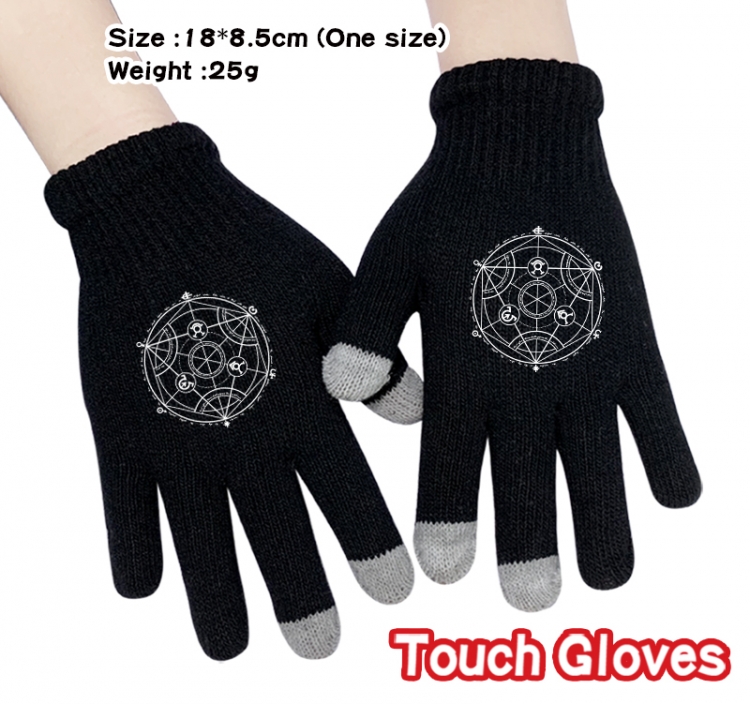 Fullmetal Alchemist Anime touch screen knitting all finger gloves 18X8.5CM