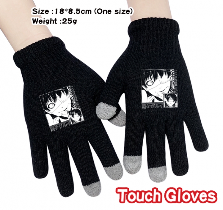 Kakegurui Anime touch screen knitting all finger gloves 18X8.5CM