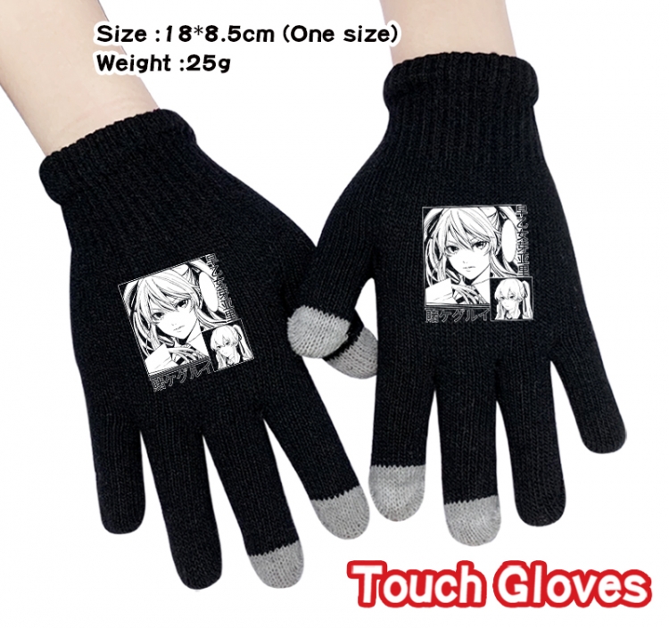 Kakegurui Anime touch screen knitting all finger gloves 18X8.5CM