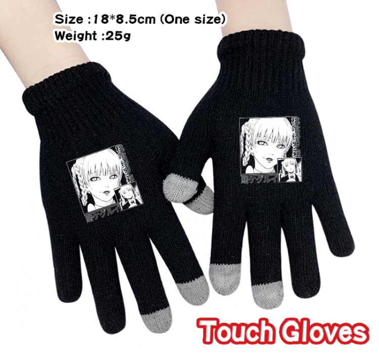 Kakegurui Anime touch screen knitting all finger gloves 18X8.5CM