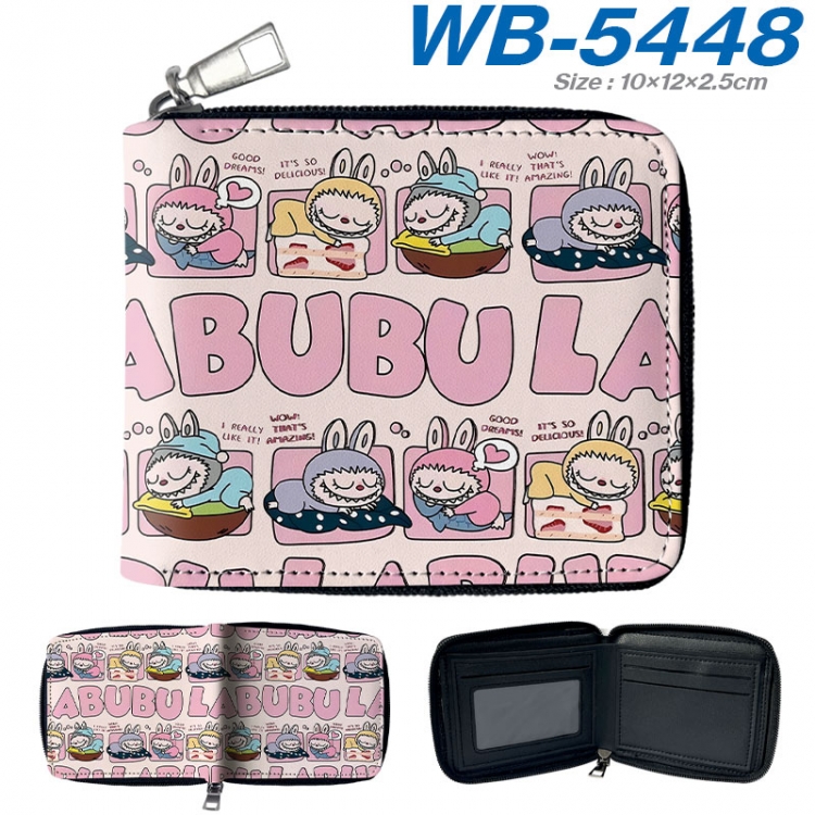 Labubu Anime color short full zip folding wallet 10x12x2.5cm wb-5448a