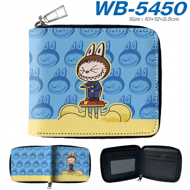 Labubu Anime color short full zip folding wallet 10x12x2.5cm wb-5450a