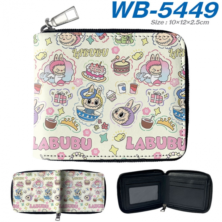 Labubu Anime color short full zip folding wallet 10x12x2.5cm wb-5449a