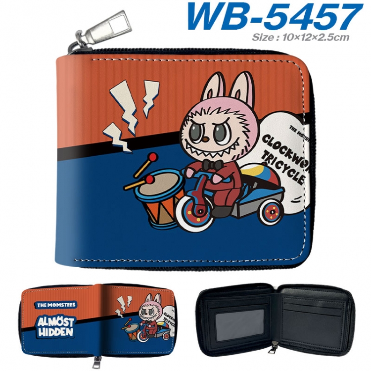 Labubu Anime color short full zip folding wallet 10x12x2.5cm wb-5457a