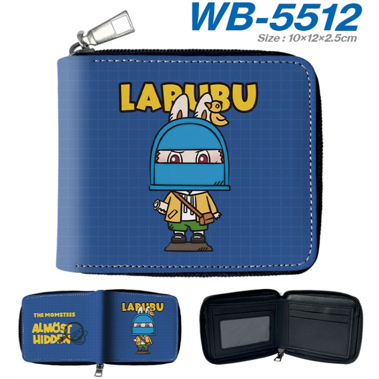 Labubu Anime color short full zip folding wallet 10x12x2.5cm wb-5512a