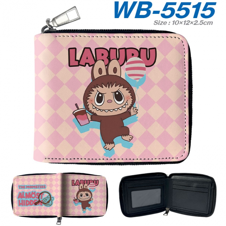 Labubu Anime color short full zip folding wallet 10x12x2.5cm  wb-5515a