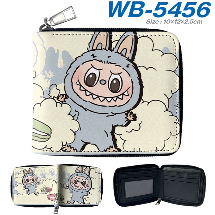 Labubu Anime color short full zip folding wallet 10x12x2.5cm wb-5456a