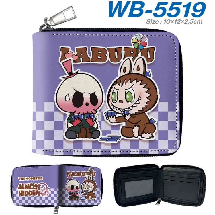 Labubu Anime color short full zip folding wallet 10x12x2.5cm  wb-5519a