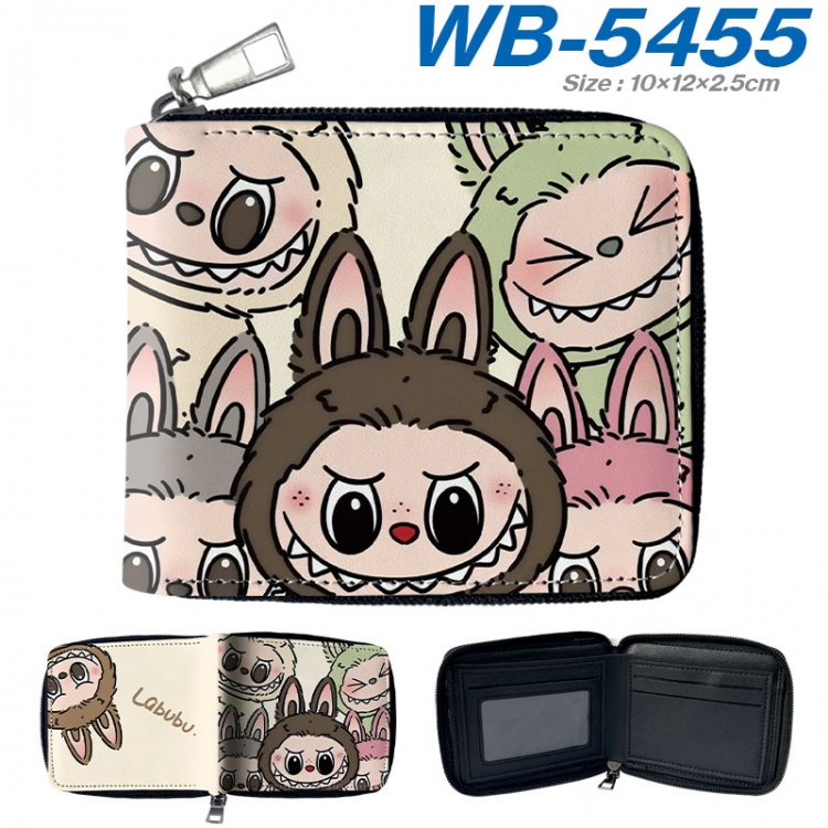 Labubu Anime color short full zip folding wallet 10x12x2.5cm wb-5455a