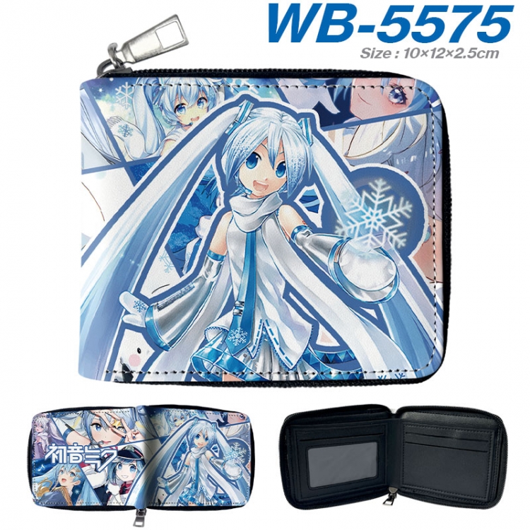 Hatsune Miku Anime color short full zip folding wallet 10x12x2.5cm  wb-5575a