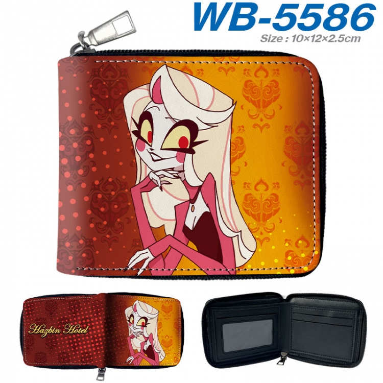 Hazbin Hotel Anime color short full zip folding wallet 10x12x2.5cm wb-5586a