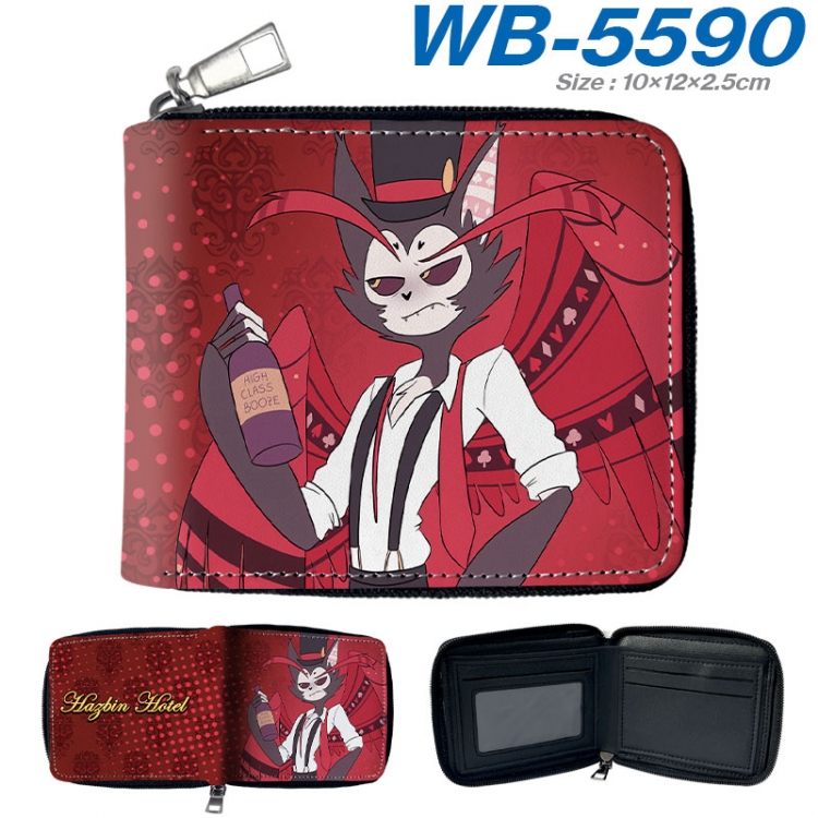 Hazbin Hotel Anime color short full zip folding wallet 10x12x2.5cm  wb-5590a